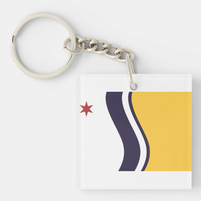 Flag of South Bend, Indiana Keychain (Front)