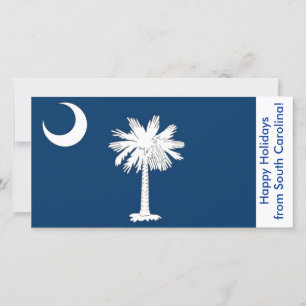 Flag of South Carolina, Happy Holidays from U.S.A. Holiday Card