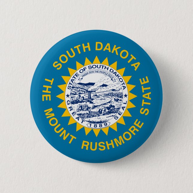 Flag of South Dakota 2 Inch Round Button (Front)