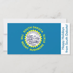 Flag of South Dakota, Happy Holidays from U.S.A. Holiday Card