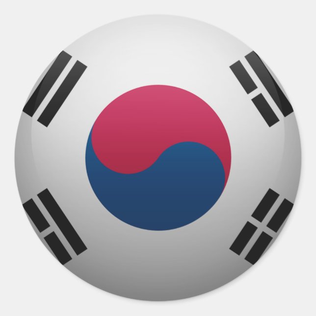 Flag of South Korea Classic Round Sticker (Front)