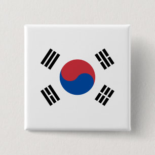 Flag of South Korea (ROK) 2 Inch Square Button