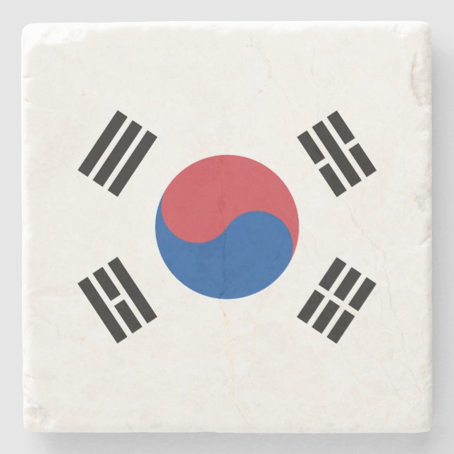 Flag of South Korea (ROK) Stone Coaster (Front)
