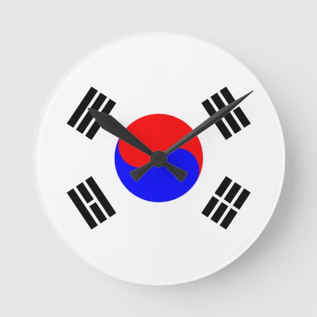 Flag of South Korea Round Clock (Front)