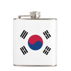 Flag of South Korea Vinyl Wrapped Flask