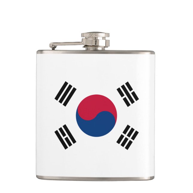Flag of South Korea Vinyl Wrapped Flask (Front)