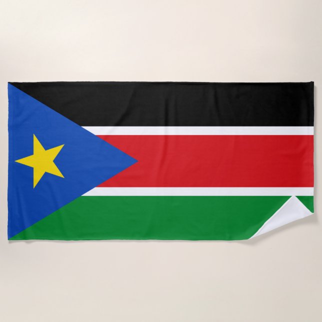 Flag of South Sudan (Africa) Beach Towel (Front)