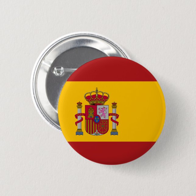 Flag of Spain 2 Inch Round Button (Front & Back)
