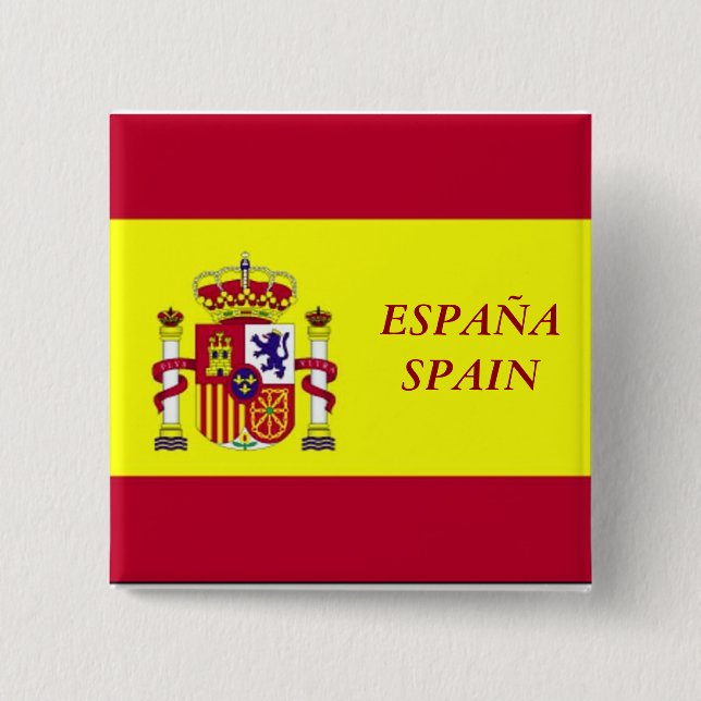 Flag of Spain 2 Inch Square Button (Front)