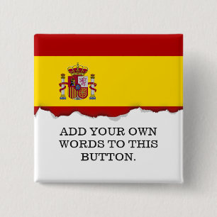 Flag of Spain 2 Inch Square Button