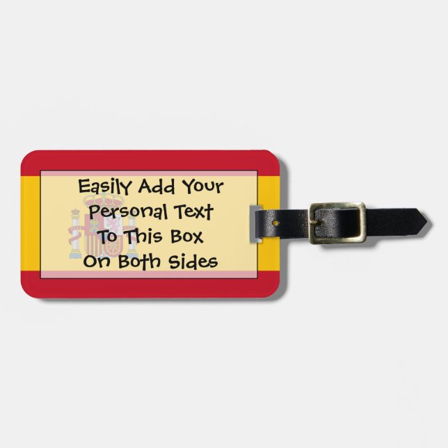 Flag of Spain Easy ID Personal Luggage Tag (Front Horizontal)
