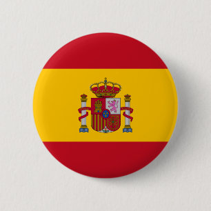 Flag of Spain Round Pin Badge Button