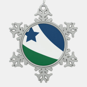 Flag of Spring Hill, Tennessee Snowflake Pewter Christmas Ornament