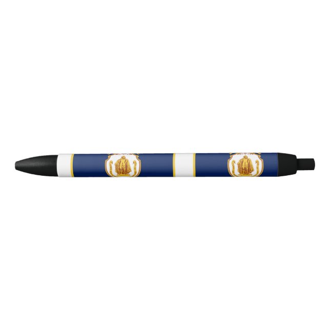 Flag of Springfield, Massachusetts Black Ink Pen (Front)