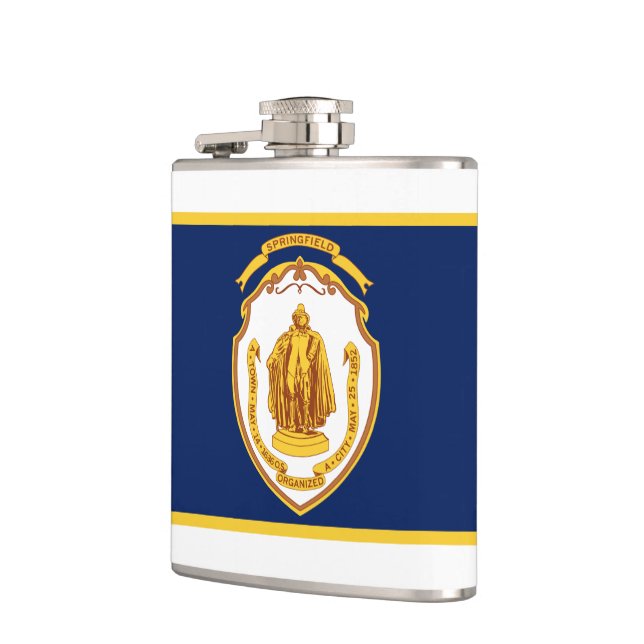 Flag of Springfield, Massachusetts Hip Flask (Left)