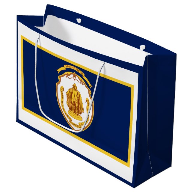 Flag of Springfield, Massachusetts Large Gift Bag (Front Angled)