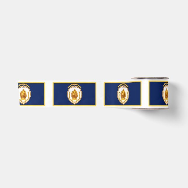 Flag of Springfield, Massachusetts Satin Ribbon (Front)