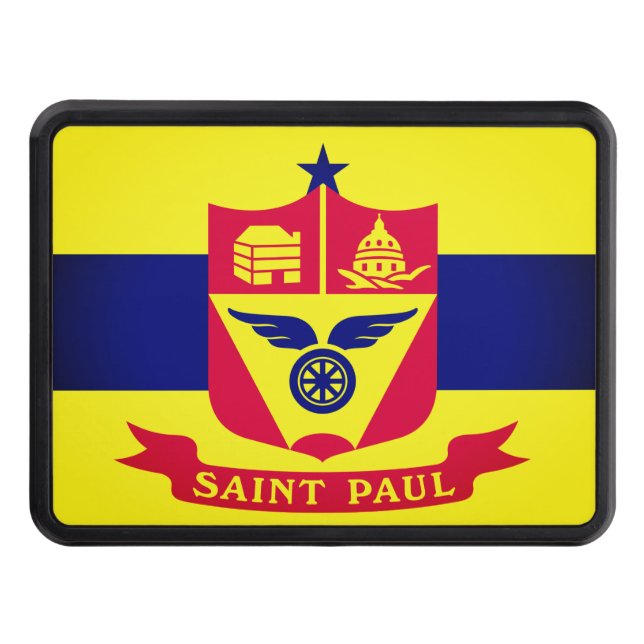 Flag of St. Paul, Minnesota Trailer Hitch Cover (Front)