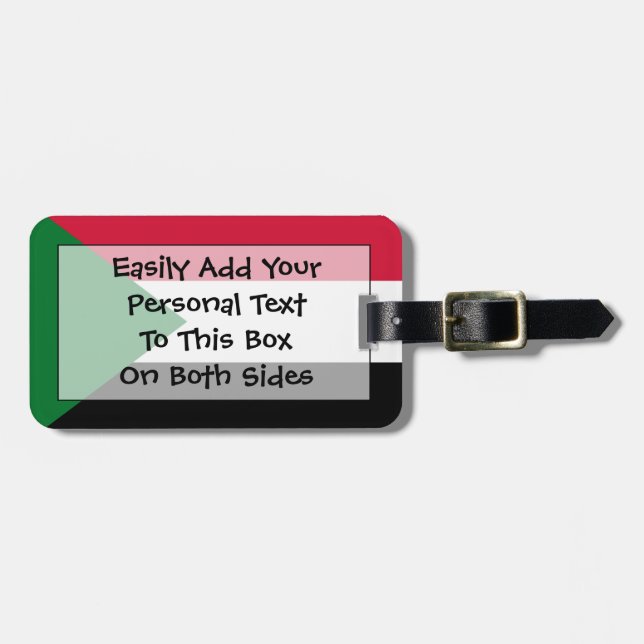 Flag of Sudan Personal Easy ID Luggage Tag (Front Horizontal)