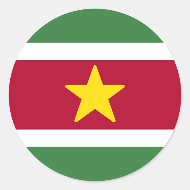 Flag of Suriname Classic Round Sticker (Front)