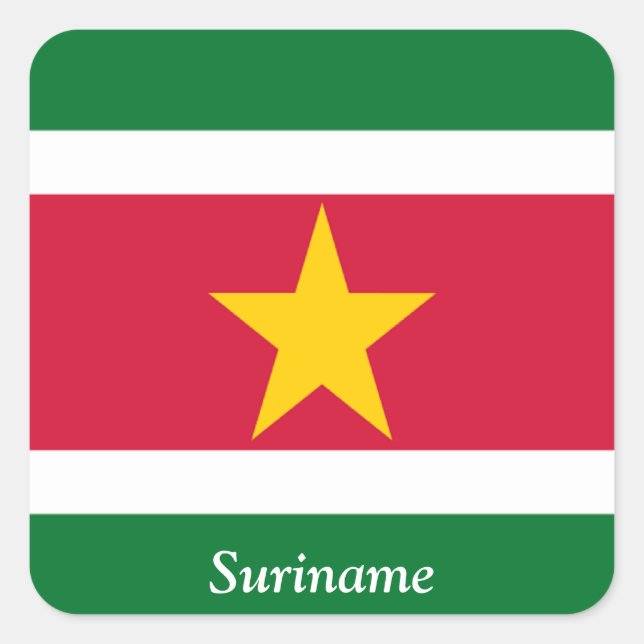 Flag of Suriname Square Sticker (Front)