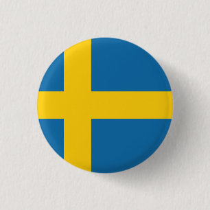 Flag of Sweden 1 Inch Round Button