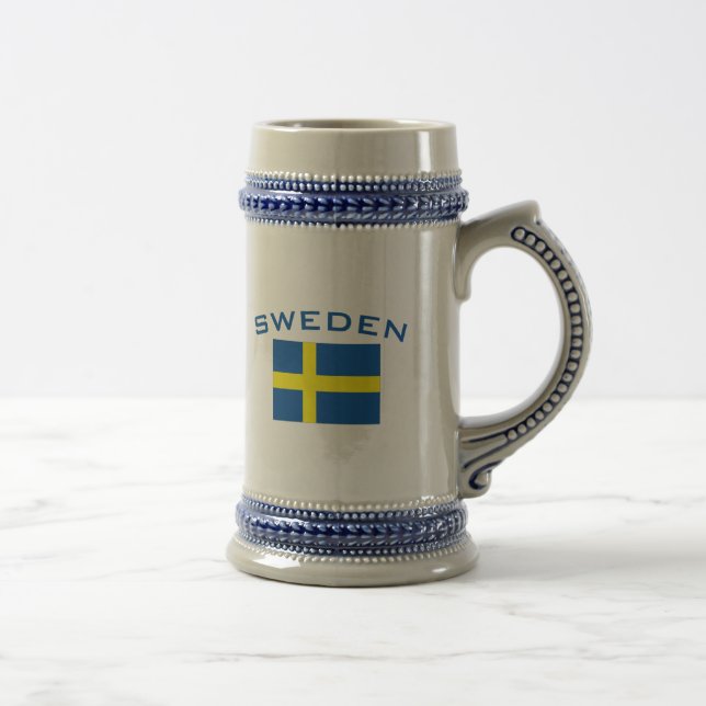 Flag of Sweden Beer Stein (Right)