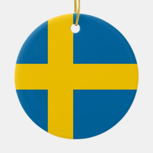 Flag of Sweden Ceramic Ornament (Front)