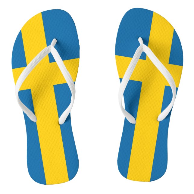 Flag of Sweden Flip Flops (Footbed)