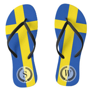 Flag of Sweden Flip Flops