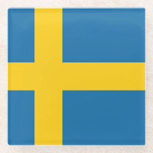 Flag of Sweden Glass Coaster