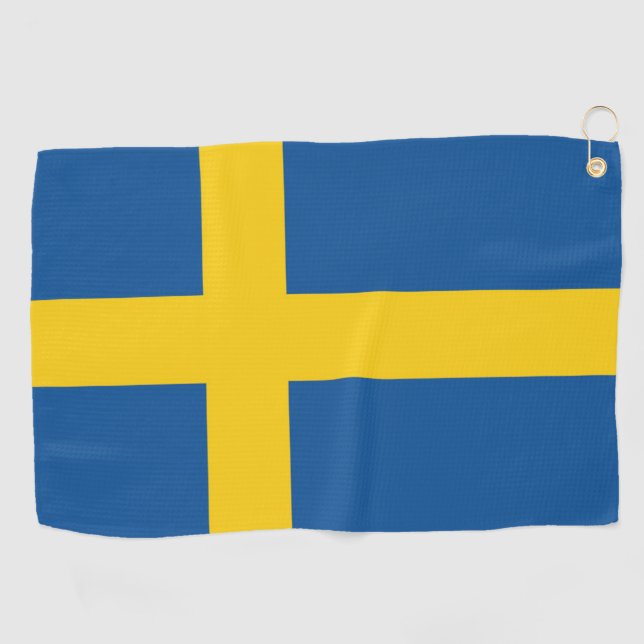 Flag of Sweden Golf Towel (Horizontal)