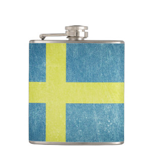 Flag of Sweden Grunge Hip Flask