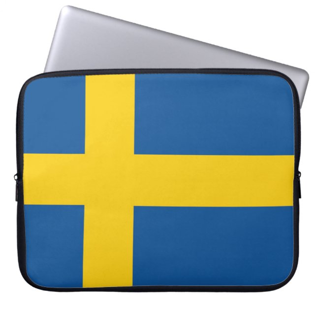 Flag of Sweden Laptop Sleeve (Front)