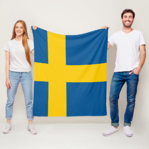 Flag of Sweden medium Fleece Blanket