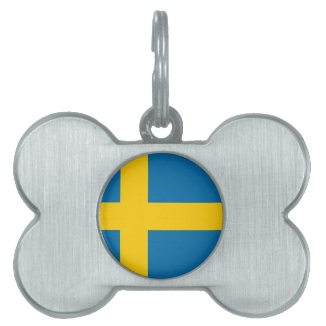 Flag of Sweden Pet Name Tag (Front)