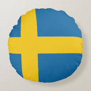 Flag of Sweden Round Pillow
