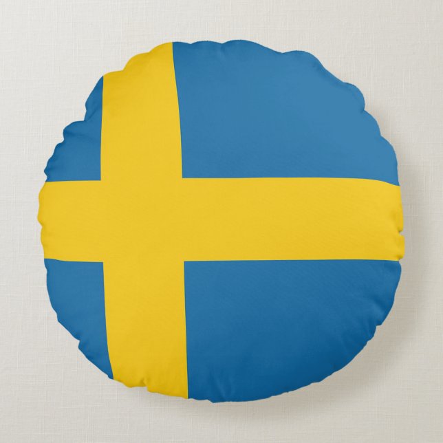 Flag of Sweden Round Pillow (Front)