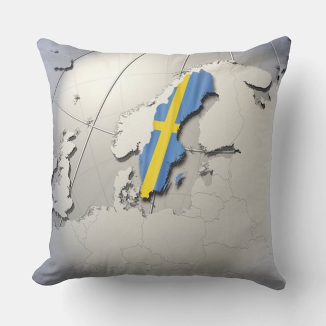 Flag of Sweden Throw Pillow (Front)