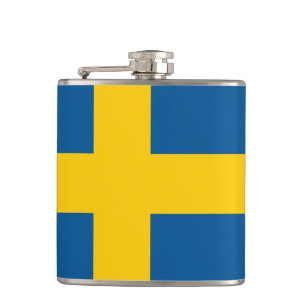Flag of Sweden Vinyl Wrapped Flask