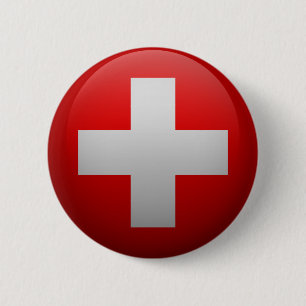 Flag of Switzerland 2 Inch Round Button