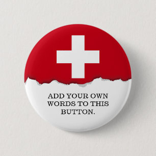 Flag of Switzerland 2 Inch Round Button