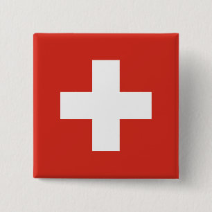 Flag of Switzerland 2 Inch Square Button