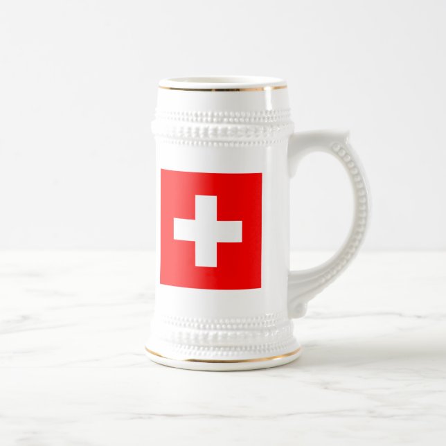 Flag of Switzerland Beer Stein (Right)