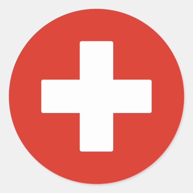 Flag of Switzerland Classic Round Sticker (Front)