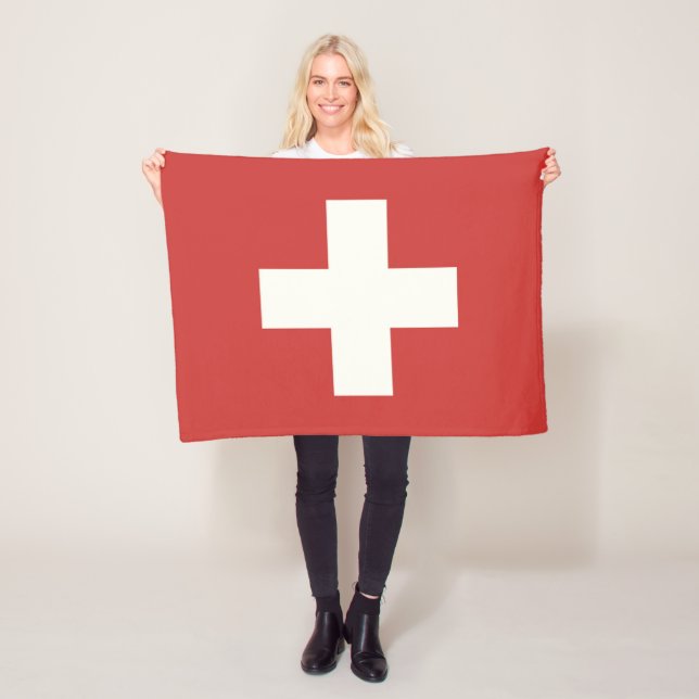 Flag of Switzerland Fleece Blanket (In Situ)