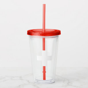 Flag of Switzerland modified Cross Schweiz Suisse Acrylic Tumbler