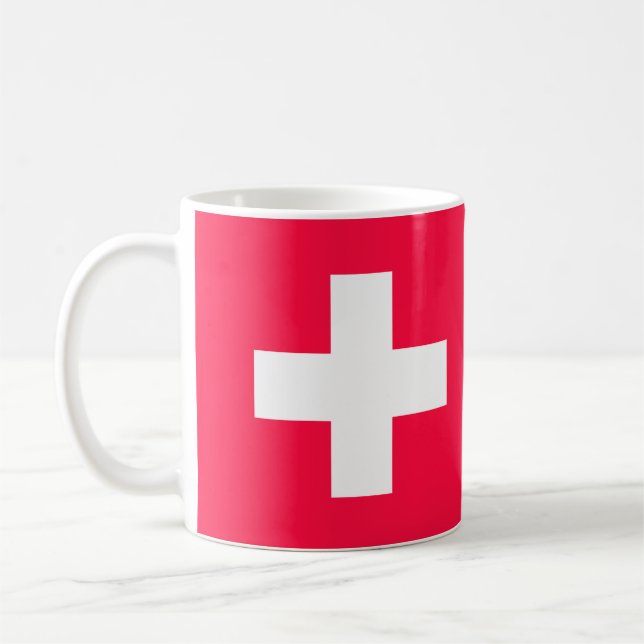 Flag of Switzerland modified - Switzerland - Suiss Coffee Mug (Left)