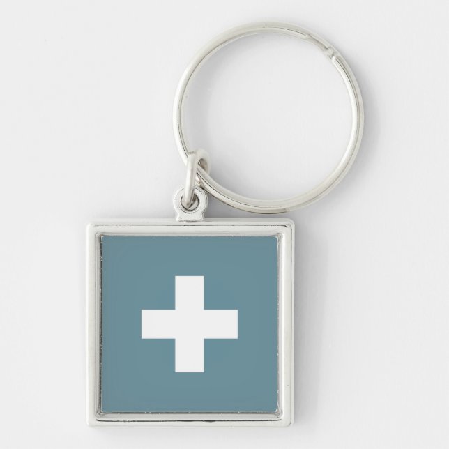 Flag of Switzerland modified - Switzerland - Suiss Keychain (Front)