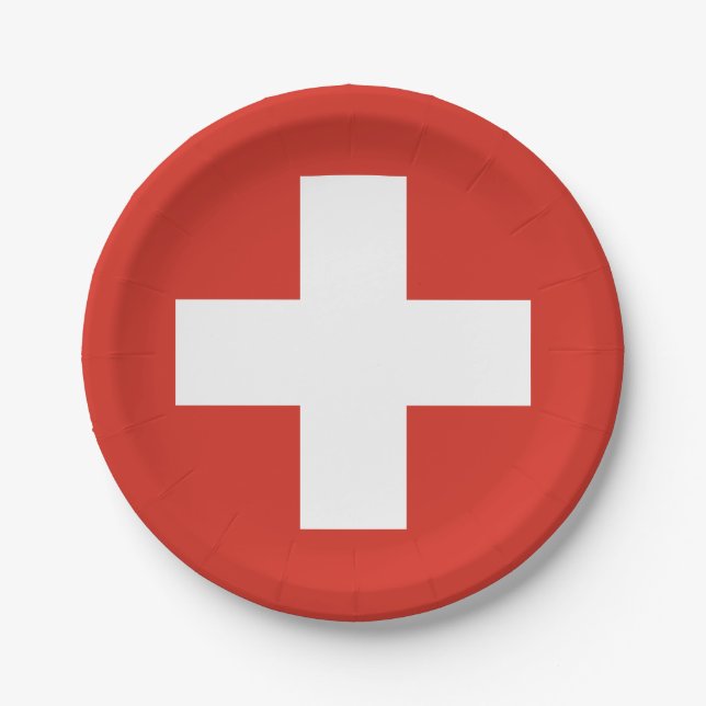 Flag of Switzerland Paper Plates (Front)